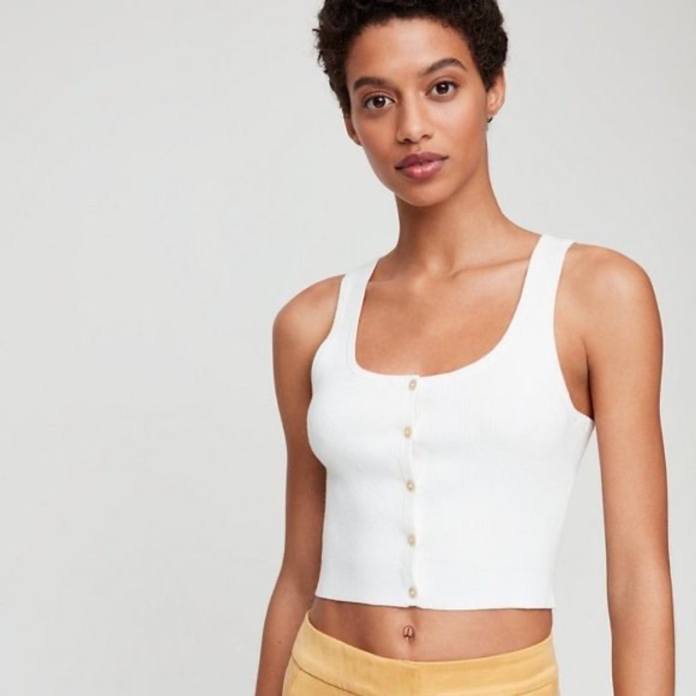 Wilfred white button up crop top